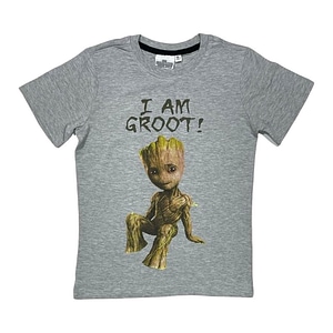Tricou copii Guardians of the Galaxy, I Am Groot, gri, marimea 164 cm, 100% bumbac
