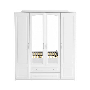 Dulap Sara, 4 usi, 180 x 219 x 57 cm, Alb