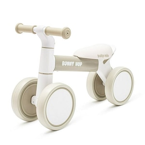 Bicicleta fara pedale Baby Mix, Bunny Hop, Cu 4 roti, Cu sistem inovator de directie, Stabila, Pana la 25 kg, 12 luni+, Warm Grey