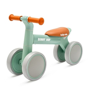 Bicicleta fara pedale Baby Mix, Bunny Hop, Cu 4 roti, Cu sistem inovator de directie, Stabila, Pana la 25 kg, 12 luni+, Green