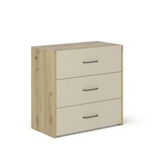 Comoda haaus Malmo, 3 Sertare, Stejar Artisan/Argila, 80 x 42 x 80 cm