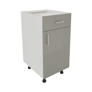 Corp Baza haaus Karo, 1 Sertar, 1 Usa, Gri Lucios/Alb, MDF, 40 x 50 x 80 cm