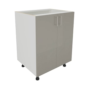 Corp Baza haaus Karo, 2 Usi, Gri Lucios/Alb, MDF, 60 x 50 x 80 cm