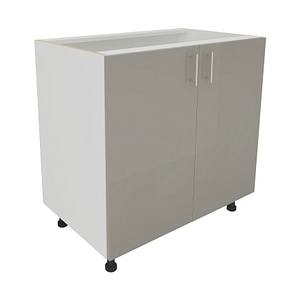 Corp Baza haaus Karo, 2 Usi, Gri Lucios/Alb, MDF, 80 x 50 x 80 cm