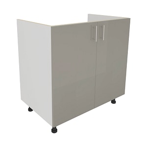 Corp Masca Chiuveta haaus Karo, 2 Usi, Gri Lucios/Alb, MDF, 80 x 50 x 80 cm