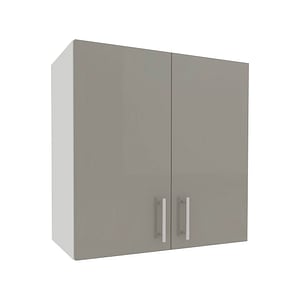 Corp Superior haaus Karo, 2 Usi, Gri Lucios/Alb, MDF, 60 x 30 x 60 cm