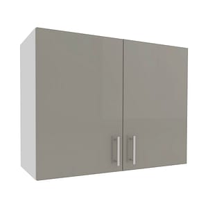 Corp Superior haaus Karo, 2 Usi, Gri Lucios/Alb, MDF, 80 x 30 x 60 cm