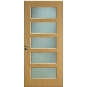 Usa de interior PRC, din lemn, Modern, cu geam, HW 318 B, 80 x 200 cm, Stejar deschis