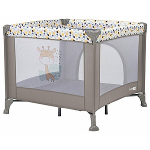 Tarc de joaca FreeON, Patrat, Pliabil, Intrare cu fermoar, Laterale din plasa, 93x93x87 cm, Pana la 15 kg, 6 luni+, Gri