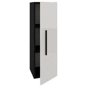 Soldat haaus Kos, O Usa, Negru/Alb Lucios, MDF, 30 x 30 x 95 cm