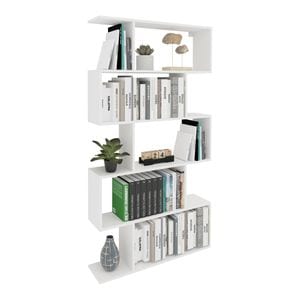 Biblioteca haaus Kimo, 5 Casete, Alb, 90 x 20 x 160 cm