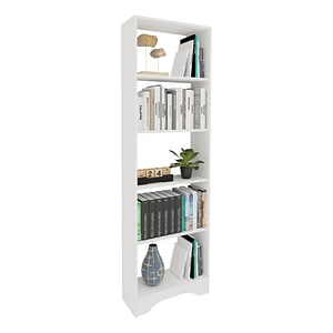 Biblioteca haaus Vivy, 4 Polite, Alb, 57 x 23 x 180 cm