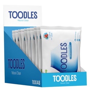 Servetele umede biodegradabile Toodles Natural Clean, 10 pachete x 48, 480 buc