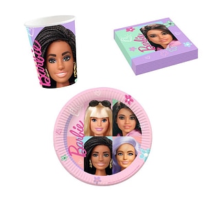 Set petrecere Barbie, 32 piese, multicolor