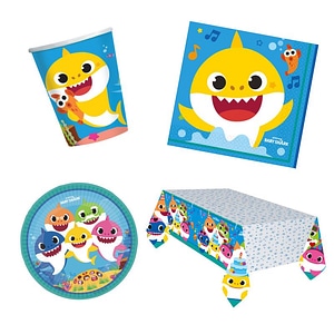 Set petrecere Baby Shark, 33 piese, multicolor