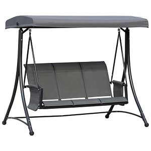 Balansoar de gradina cu 3 locuri Outsunny, 196x128x172 cm, Metal, Gri