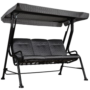 Balansoar de gradina pentru 3 persoane Outsunny, 200x120x170 cm, Otel/Textil, Negru