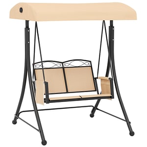 Leagan de gradina cu 2 locuri Outsunny, 155x130x178 cm, Otel, Bej