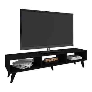 Comoda TV haaus Tirro V2, 150 x 35 x 35 cm, Negru