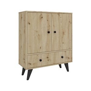 Comoda TV haaus Malta, 3 Usi, 75 x 30 x 90 cm, Stejar Artisan