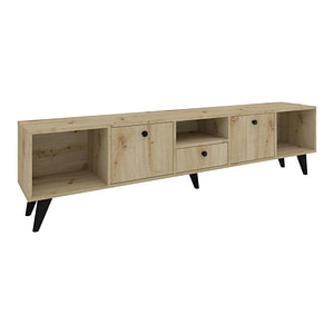 Comoda TV haaus Malta, 3 Usi, 3 Casete, Stejar Artisan, 180 x 30 x 45 cm