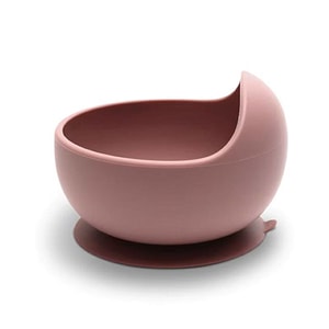 Bol de hranire din silicon natural Lorelli, cu ventuza, 6 luni+, Pink
