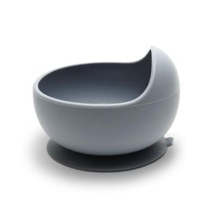 Bol de hranire din silicon natural Lorelli, cu ventuza, 6 luni+, Grey