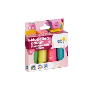 Plastilina Genio Kids, Marhmallow, 4 culori, 120 gr