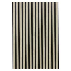 Set 2 Riflaje decorative, tip panou acustic din fetru cu lamele din MDF, negru/bambus, 2600x600x21 mm