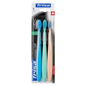 Periute de dinti manuale Trisa Compact Soft Trio peri moi ultrasubtiri, 693936 Multicolor
