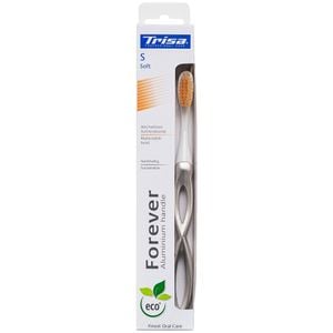 Periuta de dinti manuala ecologica Trisa Forever Soft (cap interschimbabil si maner din aluminiu) 684490 Gri