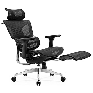 Scaun ergonomic Timebox, Reglare inaltime spatar in 6 pozitii 150, Cotiere 5D, Plasa Mesh, Profil lombar flexibil, Spatar si Baza din aluminiu durabil, pana la 150 kg, Negru