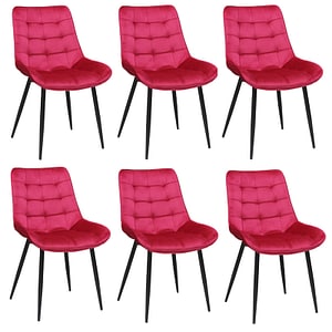 Set 6 Scaune Onix, Rosu Fucsia