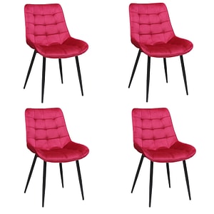 Set 4 Scaune Onix, Rosu Fucsia