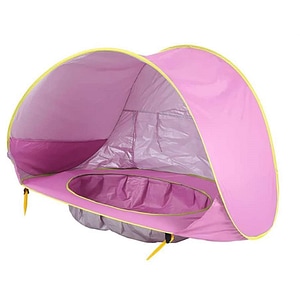 Cort portabil Giftry, De vara, Impermeabil, Pentru plaja, cu piscina, protectie UV UPF 50+, 3-48 de luni, Roz