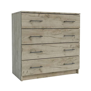 Comoda cu patru sertare Sani Simple, 80 x 42 x 80 cm, Stejar grey kraft