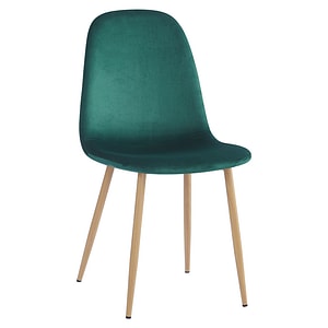 Scaun catifea, smarald, picioare din metal, fag, design elegant si modern, living, bucatarie, 45x56x85 cm