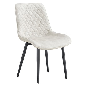 Scaun de dining, crem, picioare negre din metal, tapiterie de catifea, design elegant si modern, bucatarie, living, 50x63, 5x84 cm