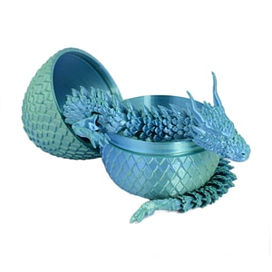 Figurina Sani, Dragon in Ou 90 x 115 mm, Albastru deschis, Verde