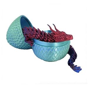 Figurina Sani, Dragon in Ou 90 x 115 mm, Albastru deschis, Verde, Albastru, Rosu