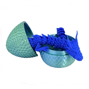 Figurina Sani, Dragon in Ou 90 x 115 mm, Albastru deschis, Verde, Albastru