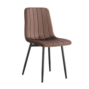 Scaun de bucatarie, living, maro/negru, modern, cusaturi decorative, 44,5x56,5x86 cm
