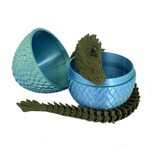 Figurina Sani, Dragon in Ou 90 x 115 mm, Albastru deschis, Verde, Verde inchis