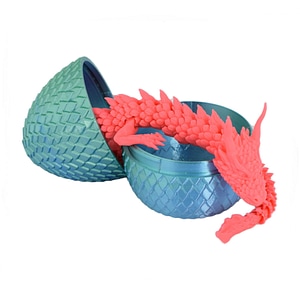 Figurina Sani, Dragon in Ou 90 x 115 mm, Albastru deschis, Verde, Roz