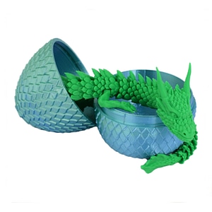 Figurina Sani, Dragon in Ou 90 x 115 mm, Albastru deschis, Verde, Verde