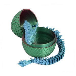 Figurina Sani, Dragon in Ou 90 x 115 mm, Verde, Rosu, Albastru deschis
