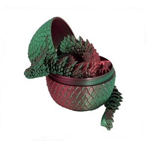 Figurina Sani, Dragon in Ou 90 x 115 mm, Verde, Rosu, Verde