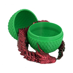 Figurina Sani, Dragon in Ou 90 x 115 mm, Verde, Verde, Rosu