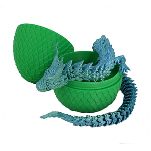 Figurina Sani, Dragon in Ou 90 x 115 mm, Verde, Albastru deschis