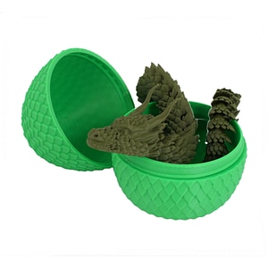 Figurina Sani, Dragon in Ou 90 x 115 mm, Verde, Verde inchis